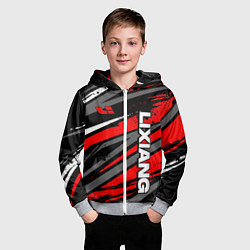 Толстовка на молнии детская Lixiang - агрессивный красный, цвет: 3D-меланж — фото 2