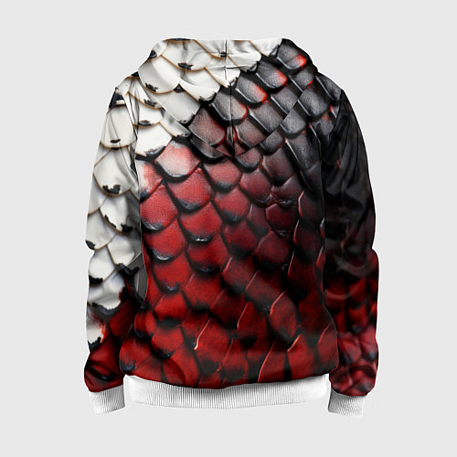 Детская толстовка на молнии Змеиная броня / 3D-Белый – фото 2
