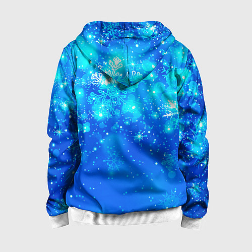 Детская толстовка на молнии Морозное свечение / 3D-Белый – фото 2