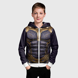 Толстовка на молнии детская Костюм Таноса из мстителей, цвет: 3D-белый — фото 2