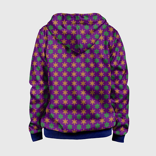 Детская толстовка на молнии Вихрь снежинок / 3D-Синий – фото 2