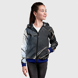 Толстовка на молнии детская Чёрный металл, цвет: 3D-синий — фото 2