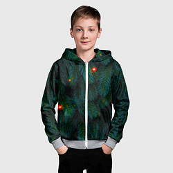 Толстовка на молнии детская Еловые ветви, цвет: 3D-меланж — фото 2