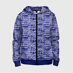 Толстовка на молнии детская Паттерн с трубопроводом и узлами, цвет: 3D-синий