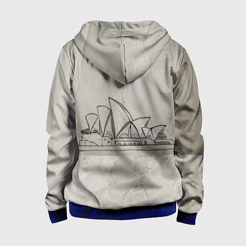 Детская толстовка на молнии Сидней / 3D-Синий – фото 2