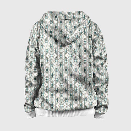 Детская толстовка на молнии Вертикальный узор с геометрическим рисунком / 3D-Белый – фото 2