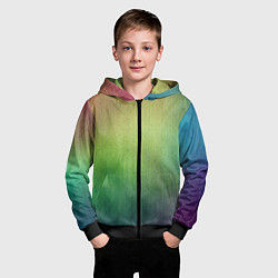 Толстовка на молнии детская Цветной металл с градиентом, цвет: 3D-черный — фото 2