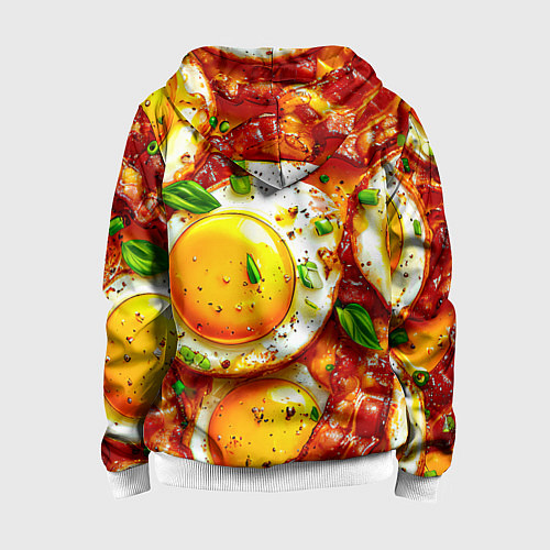 Детская толстовка на молнии Яичница с беконом / 3D-Белый – фото 2