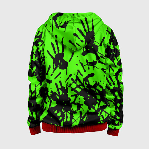 Детская толстовка на молнии Death stranding руки / 3D-Красный – фото 2