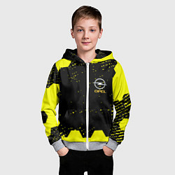 Толстовка на молнии детская Opel auto hexagon steel, цвет: 3D-меланж — фото 2