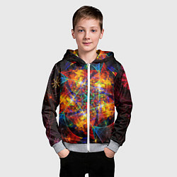Толстовка на молнии детская Оптический дым текстура, цвет: 3D-меланж — фото 2