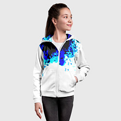 Толстовка на молнии детская Синяя кровь андроида, цвет: 3D-белый — фото 2