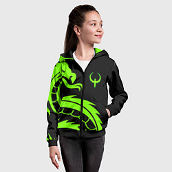 Толстовка на молнии детская Квейк кислотный дракон лого, цвет: 3D-черный — фото 2