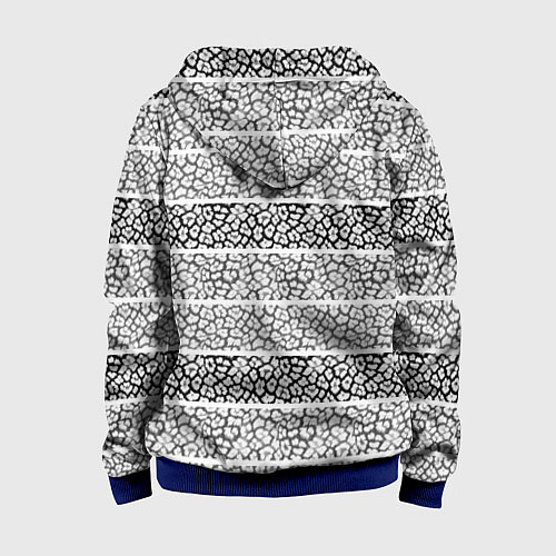 Детская толстовка на молнии Полосатый узор с черно белым тигровым рисунком / 3D-Синий – фото 2