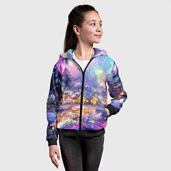 Толстовка на молнии детская Настроение рождества, цвет: 3D-черный — фото 2