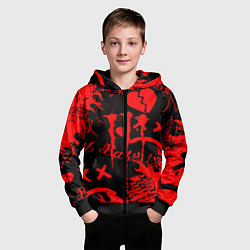 Толстовка на молнии детская Lil peep monster energy, цвет: 3D-черный — фото 2