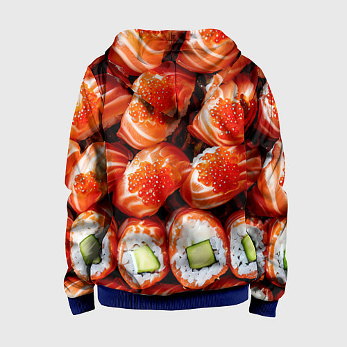 Детская толстовка на молнии Филадельфия с красной икрой / 3D-Синий – фото 2