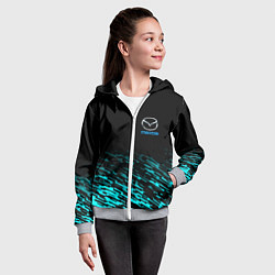 Толстовка на молнии детская Mazda голубые краски, цвет: 3D-меланж — фото 2