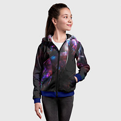 Толстовка на молнии детская Неоновая психоделика абстракция, цвет: 3D-синий — фото 2