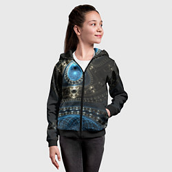 Толстовка на молнии детская Психоделика текстура, цвет: 3D-черный — фото 2