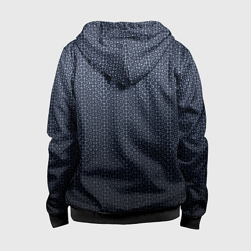 Детская толстовка на молнии Тёмный серо-синий градиент текстурированный с узор / 3D-Черный – фото 2