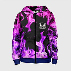 Толстовка на молнии детская Honda flame pink, цвет: 3D-синий