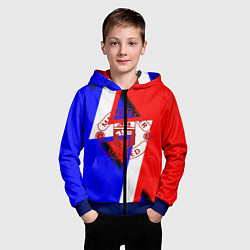 Толстовка на молнии детская Манчестер юнайтед геомтерия, цвет: 3D-синий — фото 2