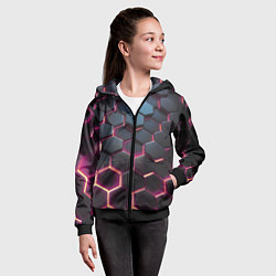 Толстовка на молнии детская Киберсоты, цвет: 3D-черный — фото 2