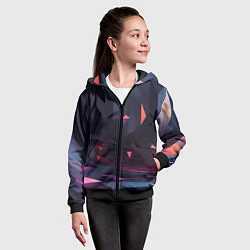 Толстовка на молнии детская Абстрактный вихрь, цвет: 3D-черный — фото 2
