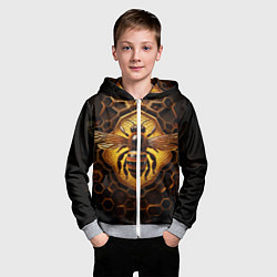Толстовка на молнии детская Золотая пчела, цвет: 3D-меланж — фото 2