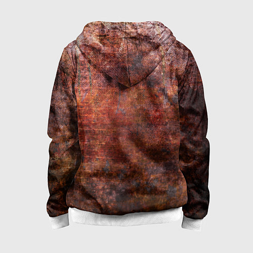 Детская толстовка на молнии Абстракция - rusty wall / 3D-Белый – фото 2