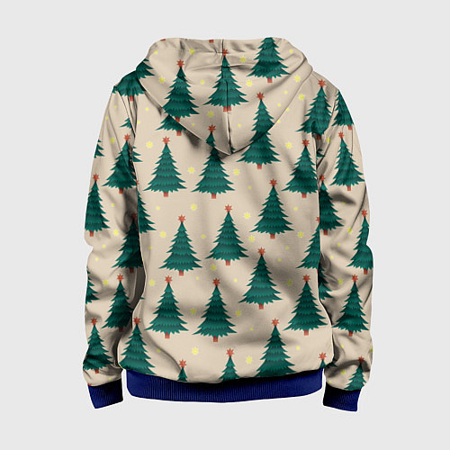 Детская толстовка на молнии Новогодняя ель / 3D-Синий – фото 2
