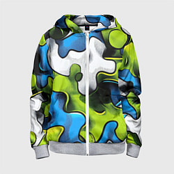 Толстовка на молнии детская Камуфляж в стиле графитти, цвет: 3D-меланж