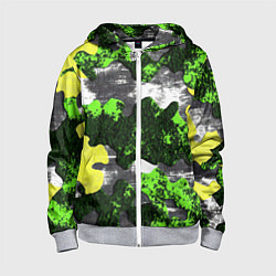 Толстовка на молнии детская Камуфляж из брызг краски, цвет: 3D-меланж