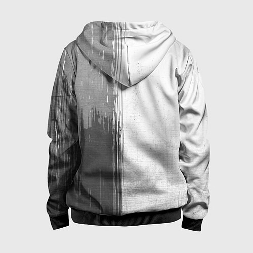 Детская толстовка на молнии Brighton - white gradient по-вертикали / 3D-Черный – фото 2