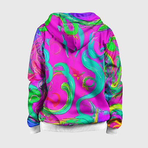 Детская толстовка на молнии Abstract floral pattern - aloha / 3D-Белый – фото 2