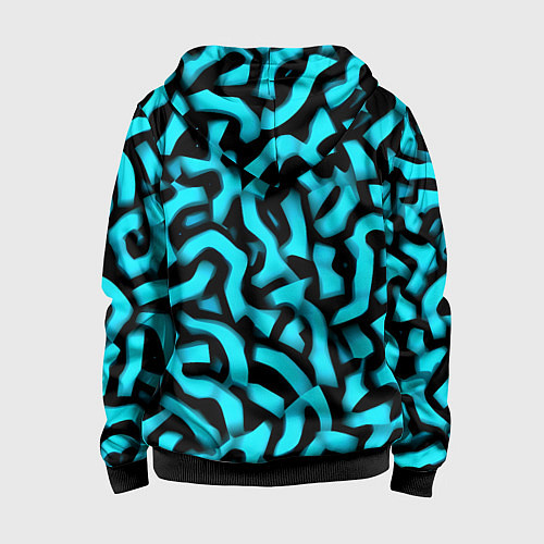 Детская толстовка на молнии Бирюзовая абстракция / 3D-Черный – фото 2