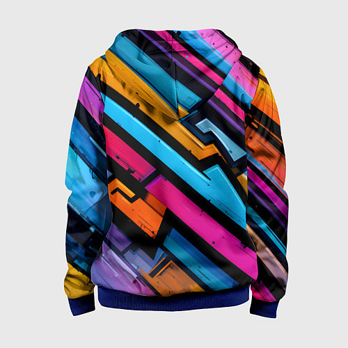 Детская толстовка на молнии Абстракция с граффити / 3D-Синий – фото 2