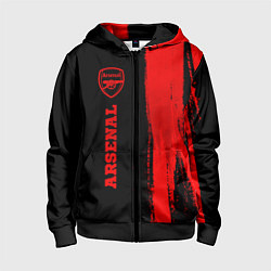 Толстовка на молнии детская Arsenal - red gradient по-вертикали, цвет: 3D-черный