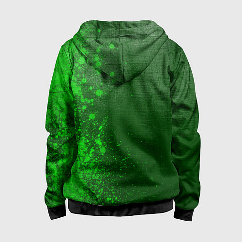 Детская толстовка на молнии Manchester United - green gradient по-вертикали / 3D-Черный – фото 2