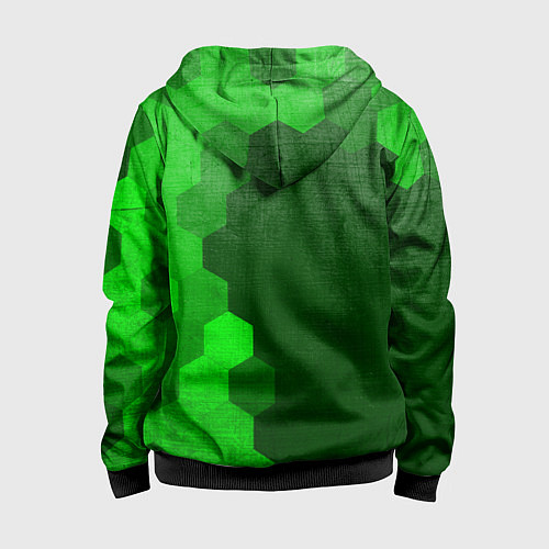 Детская толстовка на молнии Poppy Playtime - green gradient по-вертикали / 3D-Черный – фото 2