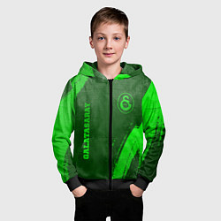 Толстовка на молнии детская Galatasaray - green gradient вертикально, цвет: 3D-черный — фото 2