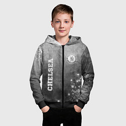Толстовка на молнии детская Chelsea - grey gradient вертикально, цвет: 3D-черный — фото 2