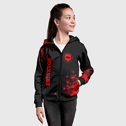 Толстовка на молнии детская Brighton - red gradient вертикально, цвет: 3D-черный — фото 2