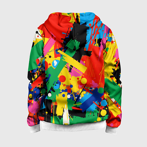 Детская толстовка на молнии Абстрактная графика / 3D-Белый – фото 2