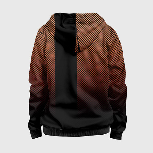 Детская толстовка на молнии Sport коричневый вертикальная полоса / 3D-Черный – фото 2