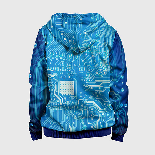 Детская толстовка на молнии Системная плата / 3D-Синий – фото 2