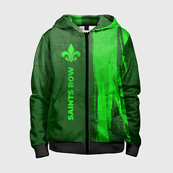 Детская толстовка на молнии Saints Row - green gradient по-вертикали