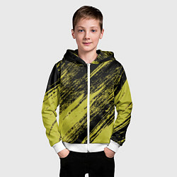 Толстовка на молнии детская The color is black and yellow, цвет: 3D-белый — фото 2