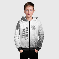 Толстовка на молнии детская Leeds United - white gradient вертикально, цвет: 3D-черный — фото 2